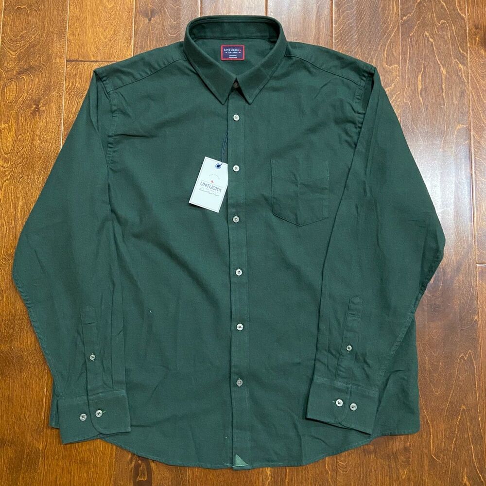 UNTUCKit Casual Sherwood Hunter Green L/S Button Up Shirt NWT Men's Size XXL - Picture 3 of 8